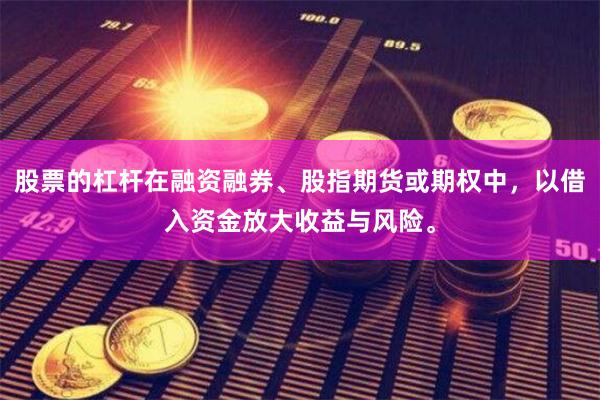 股票的杠杆在融资融券、股指期货或期权中，以借入资金放大收益与风险。